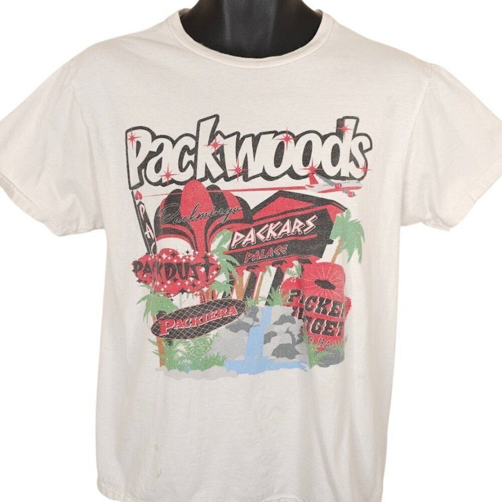 Packwoods Las Vegas T Shirt Mens Size Medium White Cannabis Dispensary - Picture 2 of 8